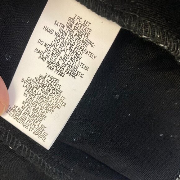 Alex Evenings Open Front Glitter Jacket Small S Black Silver Stretch Knit Topper - Picture 10 of 13